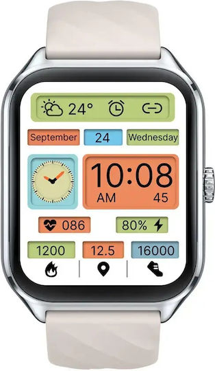 Zeblaze GTS 4 Aluminium 39mm Smartwatch mit Pulsmesser (Silber)