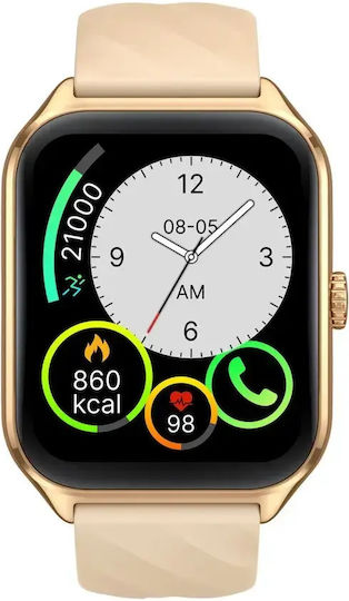 Zeblaze GTS 4 Aluminium 39mm Smartwatch με Παλμογράφο (Χρυσό)