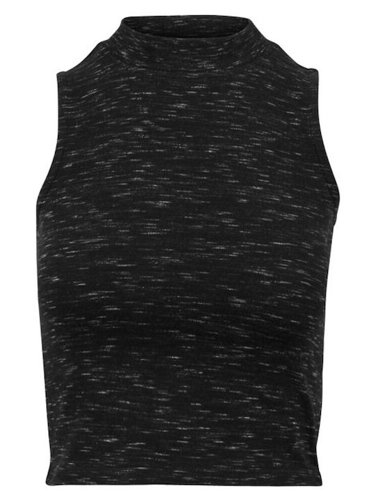 Space Dye Women's Athletic Blouse Sleeveless White/Black