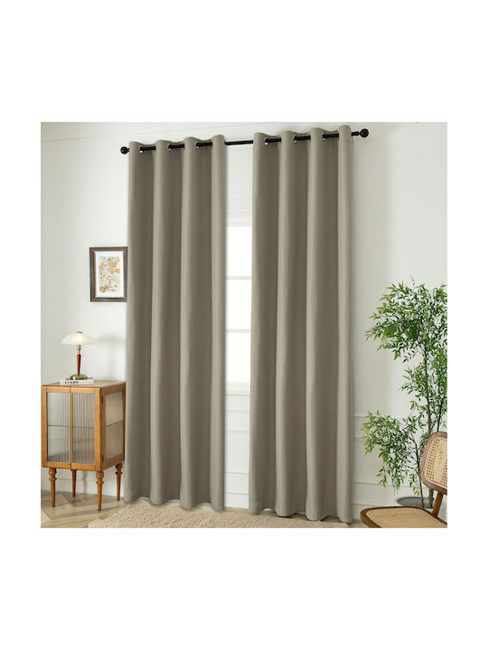 Beauty Home Κουρτίνα Συσκότισης με Τρουκς Μπεζ 140x270εκ.