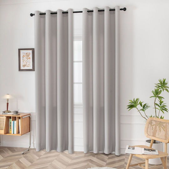 Beauty Home Mit Grommets Graue Vorhänge 140x270cm