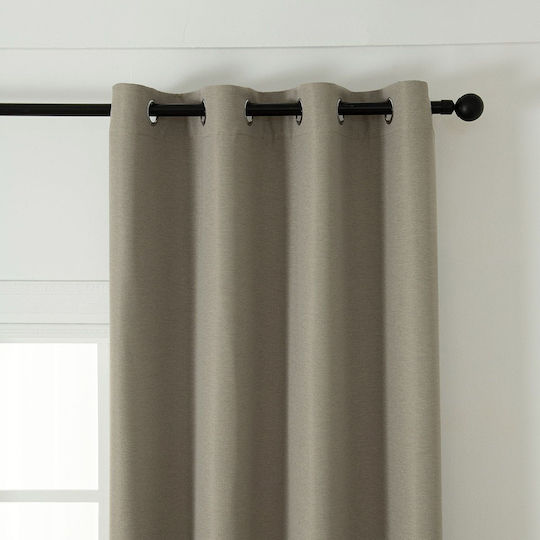 Beauty Home Κουρτίνα Συσκότισης με Τρουκς Μπεζ 140x270εκ.