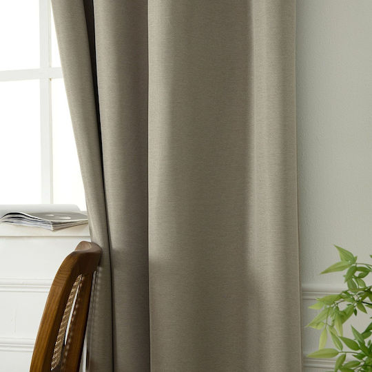 Beauty Home Κουρτίνα Συσκότισης με Τρουκς Μπεζ 140x270εκ.