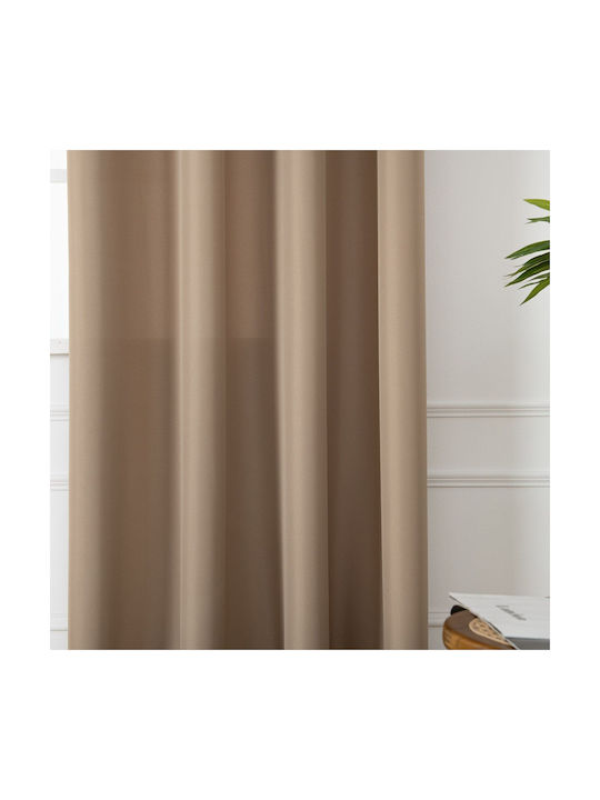 Beauty Home Κουρτίνα με Τρουκς Μπεζ 140x270εκ.
