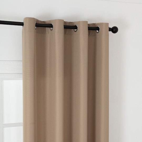Beauty Home Κουρτίνα με Τρουκς Μπεζ 140x270εκ.