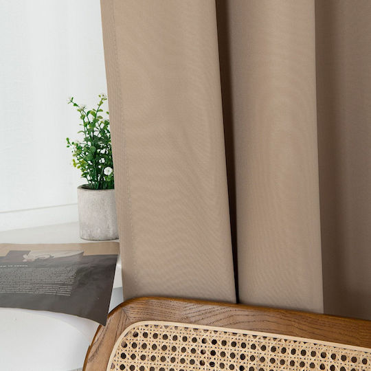 Beauty Home Κουρτίνα με Τρουκς Μπεζ 140x270εκ.