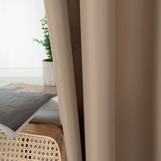 Beauty Home Κουρτίνα με Τρουκς Μπεζ 140x270εκ.