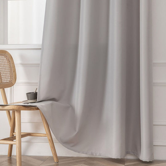 Beauty Home Κουρτίνα με Τρουκς Γκρι 140x270εκ.