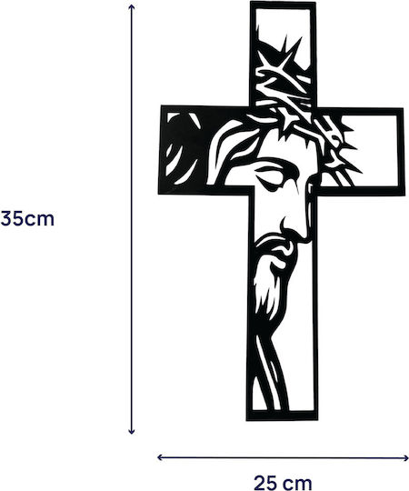 Metal Cross Christ Depiction S35cm-x25cm Design-4