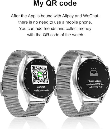 DT3 Smartwatch με Παλμογράφο (Μαύρο)