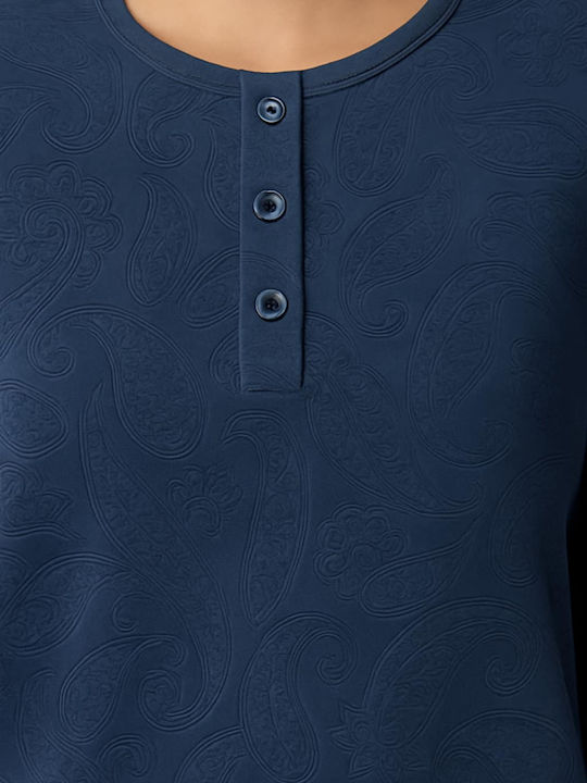 Caress Winter Damen Pyjama-Set Blue
