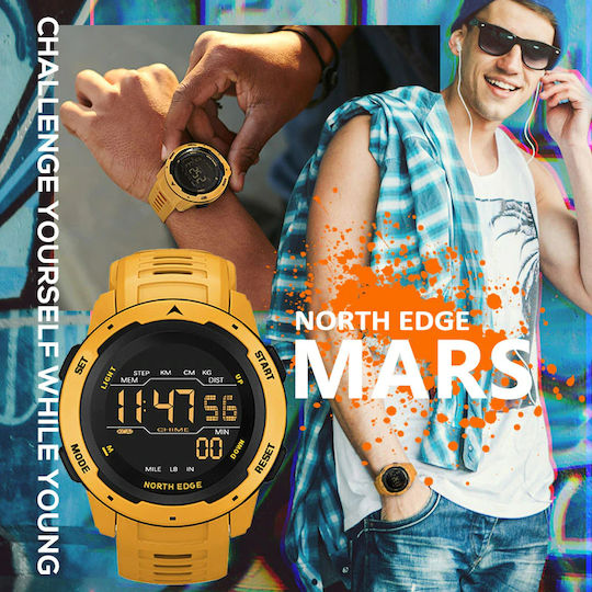 North Edge Mars 50mm Smartwatch (Κίτρινο)