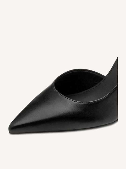 Leather Pointed Toe Stiletto Black High Heels