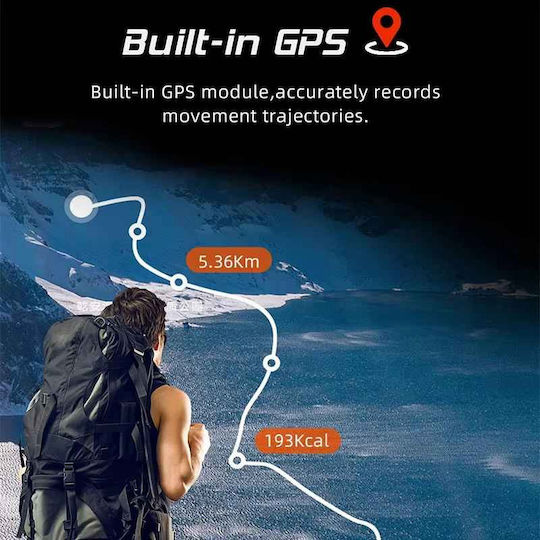 North Edge X-TREK 2 Smartwatch Din Oțel Inoxidabil 43mm Cu Pulsometru Portocaliu Large