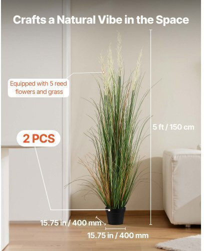 Artificial Plant in Pot Grass Green 150cm in Box 2pcs Vevor