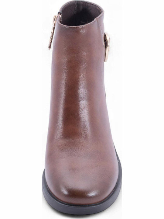 Women's Ankle Boots with Medium Heel Tabac Brown