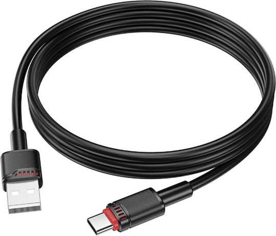 Borofone USB 2.0 Cable USB-C male - USB-A 18W Μαύρο 1m tt101796