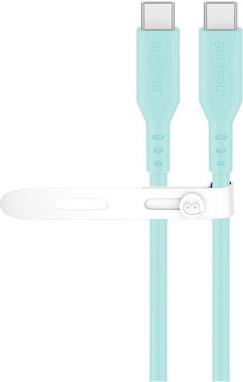 Goobay USB 2.0 Cable USB-C male - USB-C 60W PD Τιρκουάζ 1.5m 77744