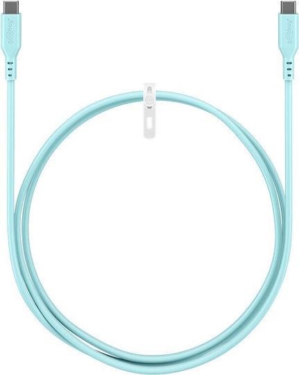 Goobay USB 2.0 Cable USB-C male - USB-C 60W PD Τιρκουάζ 1.5m 77744