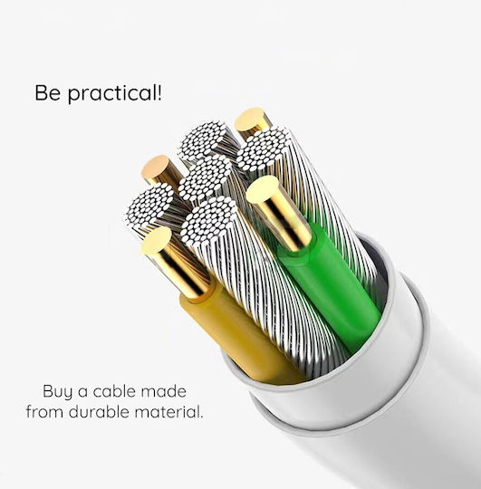 Borofone USB 2.0 Cable USB-C male - USB-C 60W Λευκό 1m tt101625
