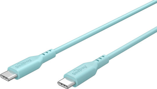Goobay USB 2.0 Cable USB-C male - USB-C 60W PD Τιρκουάζ 1.5m 77744