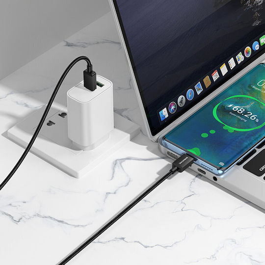 Borofone USB 2.0 Cable USB-C male - USB-C 60W PD Μαύρο 1m