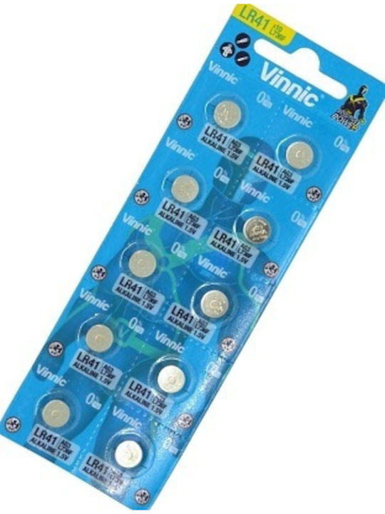 Vinnic Baterii alcaline Baterii de ceas pentru ceasuri LR41 1.5V 10buc