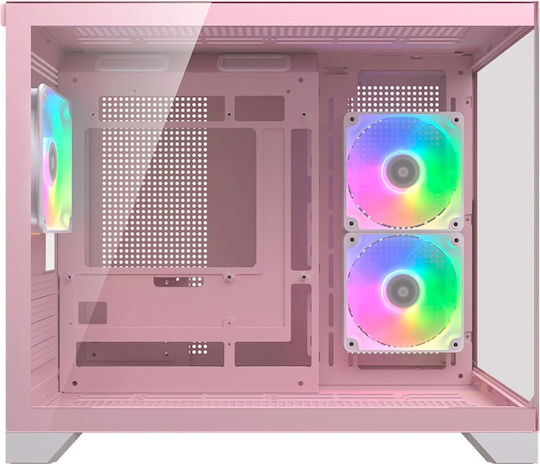 Cougar FV150 MINI Gaming Mini-Turm Computergehäuse mit Seitenfenster Rosa