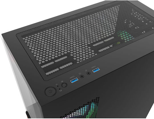 Thermaltake View 170 WS ARGB Gaming Mini Tower Κουτί Υπολογιστή με Πλαϊνό Παράθυρο Μαύρο