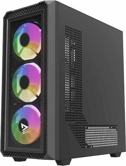 Savio Noctis Glass RGB X1 Gaming Midi Tower Computer Case with Side Window Black