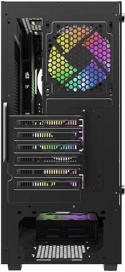 Savio Noctis Glass RGB X1 Gaming Midi Tower Computer Case with Side Window Black