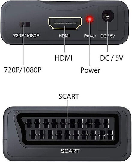 Μετατροπέας Εικόνας & Ήχου Scart Hdmi 1080p 720p