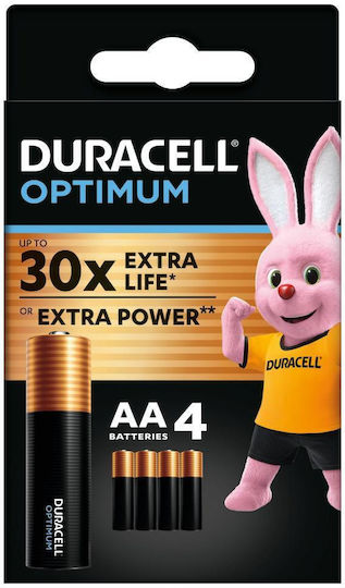 Duracell Optimum Alkaline Batteries AA 1.5V 4pcs
