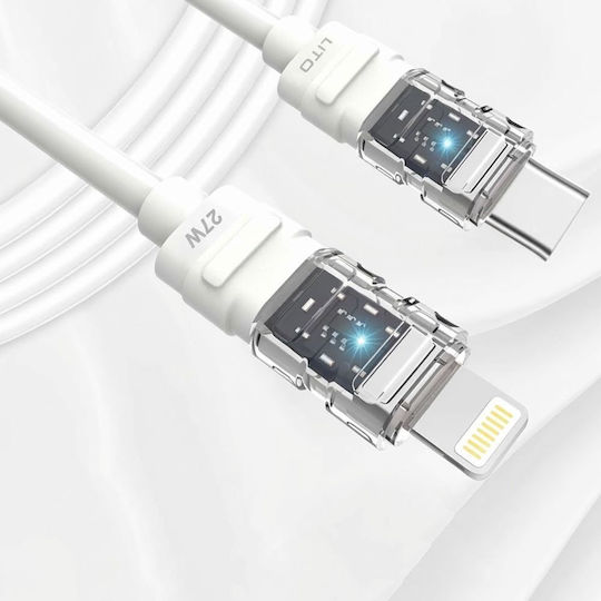 Lito Data LED USB-C to Lightning Cable 27W White