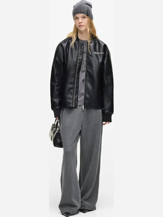 Κοντό Γυναικείο Bomber Jacket Μαύρο