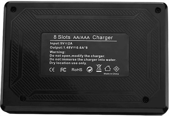 Beline USB Φορτιστής 8 Μπαταριών Μεγέθους AA/AAA