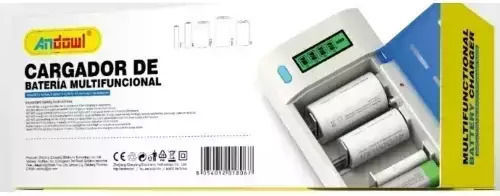 Andowl Q-CD8218 Charger 4 Batteries Ni-Cd/Ni-MH Size AA/AAA/9V/D