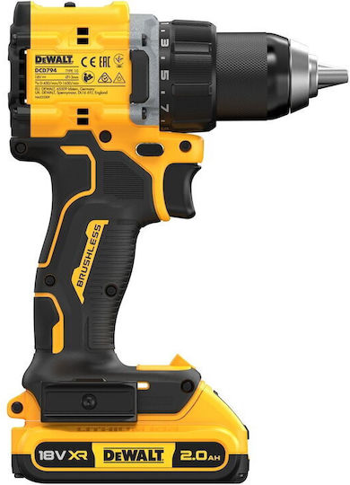 DEWALT DCD794D2T Mașină De Găurit Cu Baterie Fără Perii 18V 2x4Ah