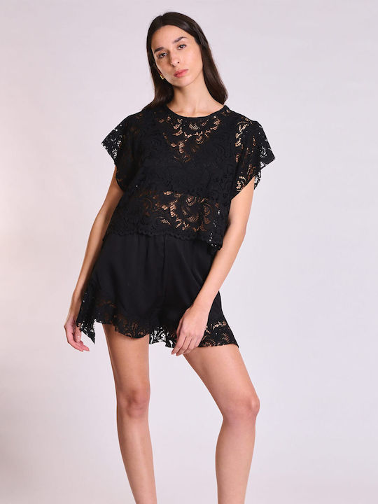 Collectiva Noir Women's Shorts Black, Coral