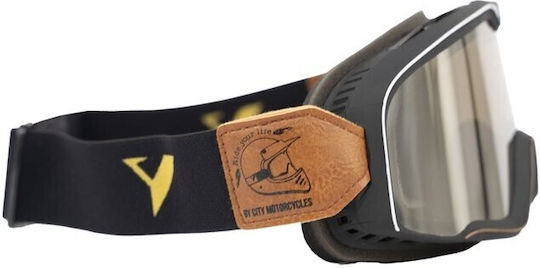 By City Motorrad-Reitbrillen Fahrer Schutzbrille Roadster Goggle Schwarz