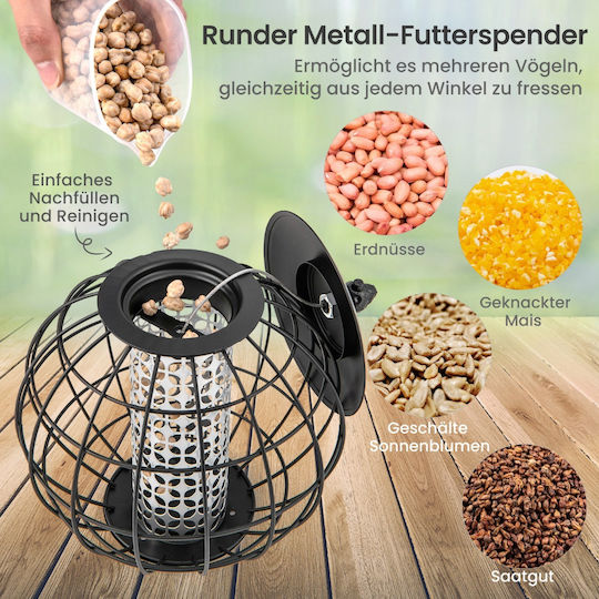 Costway Birds Feeding and Watering Feeder and Water Feeder in Black Color