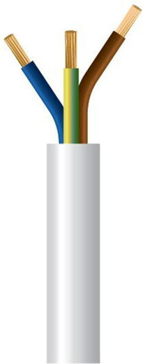 Eurolamp H05VV-F Power Cord With Cable Properties 3x2.5mm² In White Colour 50m Flexible