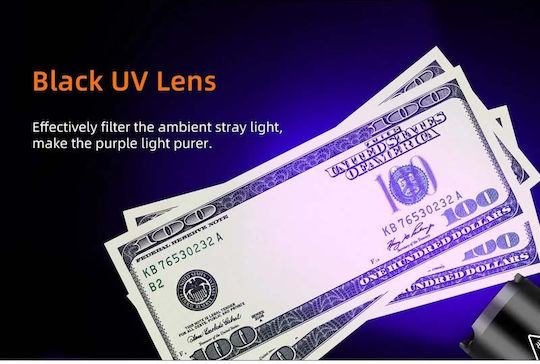 Superfire Făclie LED UV Reîncărcabilă IP44 cu Luminozitate Maximă 365lm