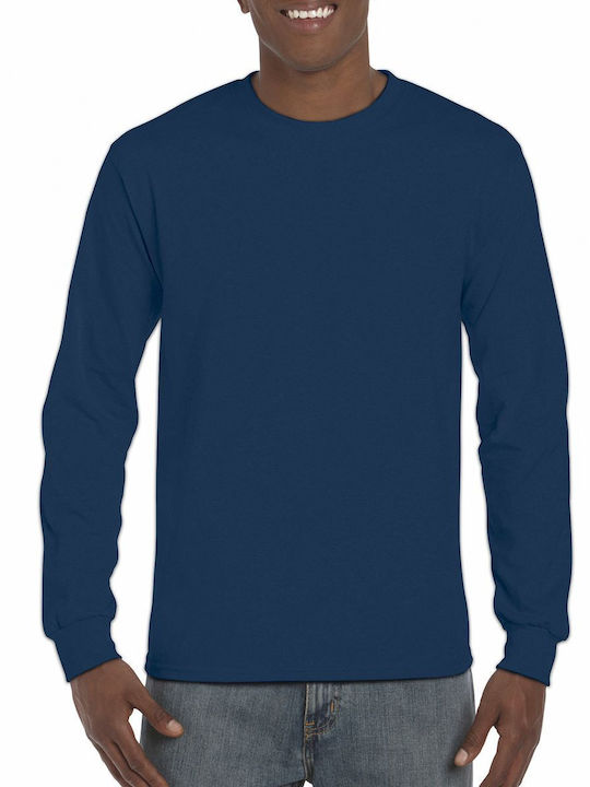Gildan Ανδρικό Διαφημιστικό T-shirt Μακρυμάνικο Dark Navy