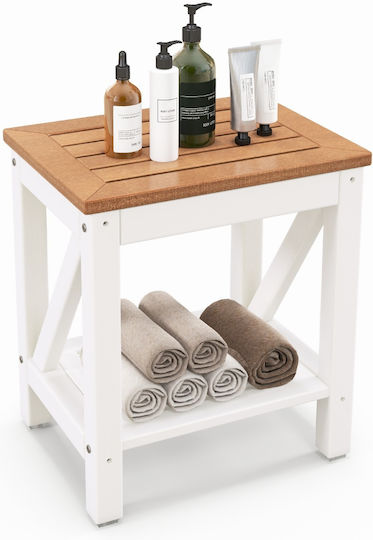 Costway Boden Badezimmerregal Hölzernes 43x32x47cm