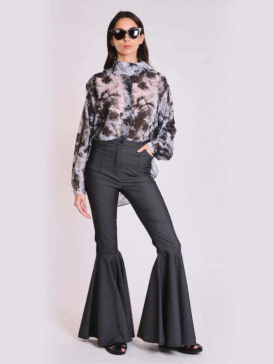 Collectiva Noir Women's Fabric Trousers Black