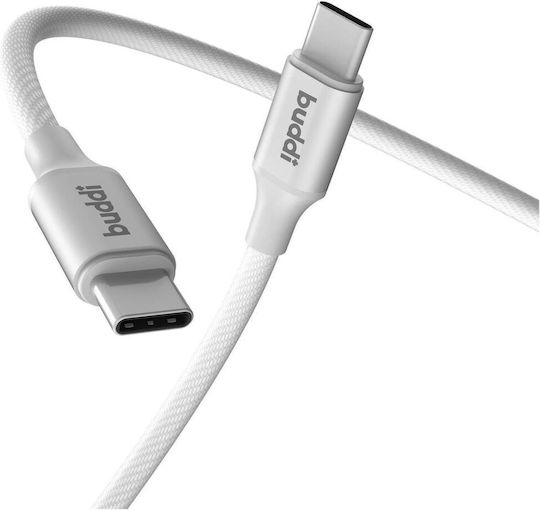 Buddi Flex USB 2.0 Cable USB-C male - USB-C 60W White 3m