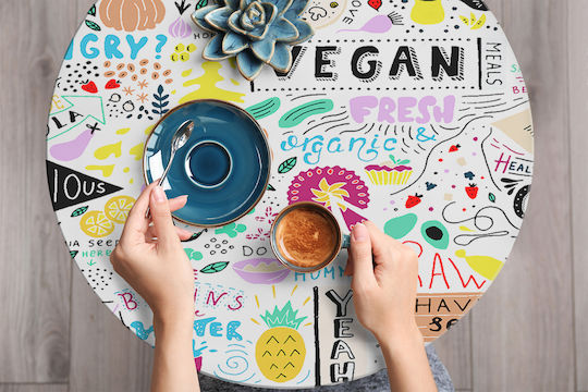 Wandsticker Matt Garderobe Möbel Küche Vegan Muster 100x50 cm