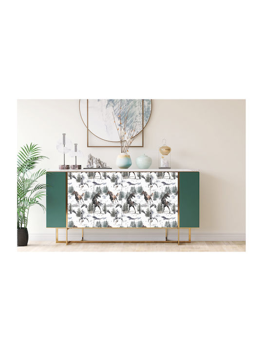 Autocolant Mat pentru Mobilier Decorațiune Protecție Suprafețe Cai 100x50 Cm