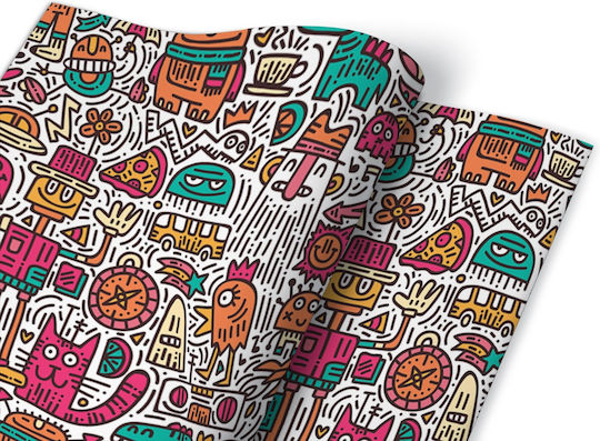 Autocolant Mat Decorațiune Protecție pentru Mobilier de Casă Doodle Monștri 100x50 Cm Autocolant Mat Decorațiune Protecție pentru Mobilier de Casă Doodle Monștri 100x50 Cm